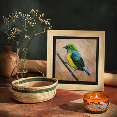Blue Naped Bird Wall Painting from deewar birds collection Ambience
