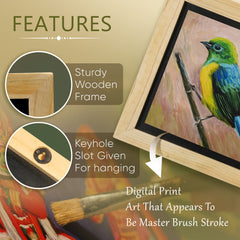 Blue Naped Bird Wall Painting from deewar birds collection features