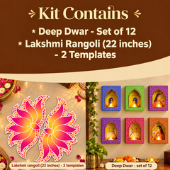 Deep Dwar Set of 12 & Lakshmi Rangoli 22 inch - Mega Combo sale