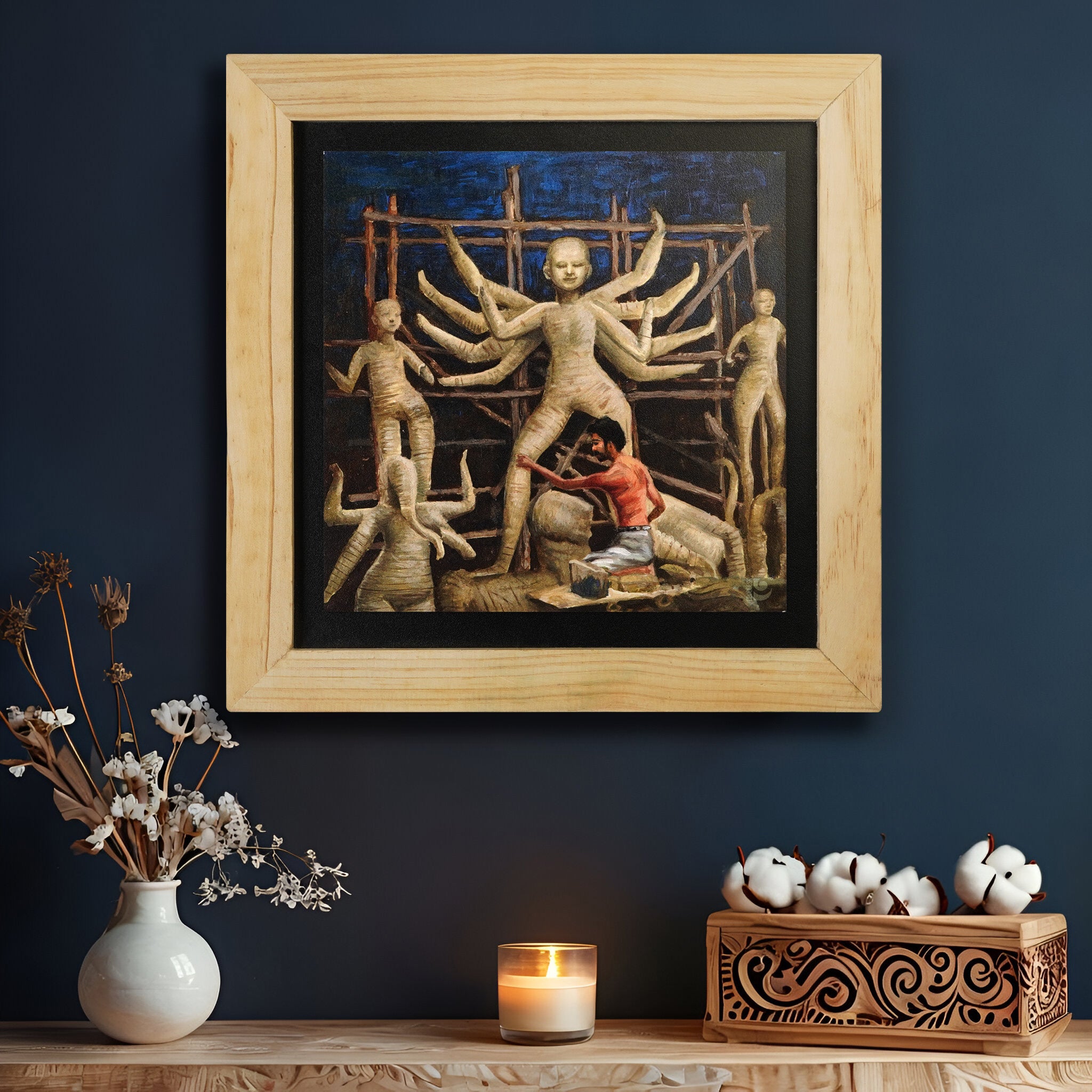 Durga Wall Paintings from Island Rangoli from Deewar West Bengal collection