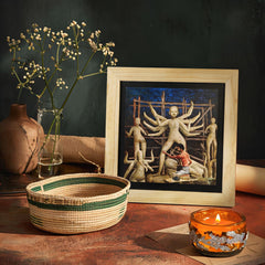 Durga Wall Paintings from Island Rangoli from Deewar West Bengal collection ambience.