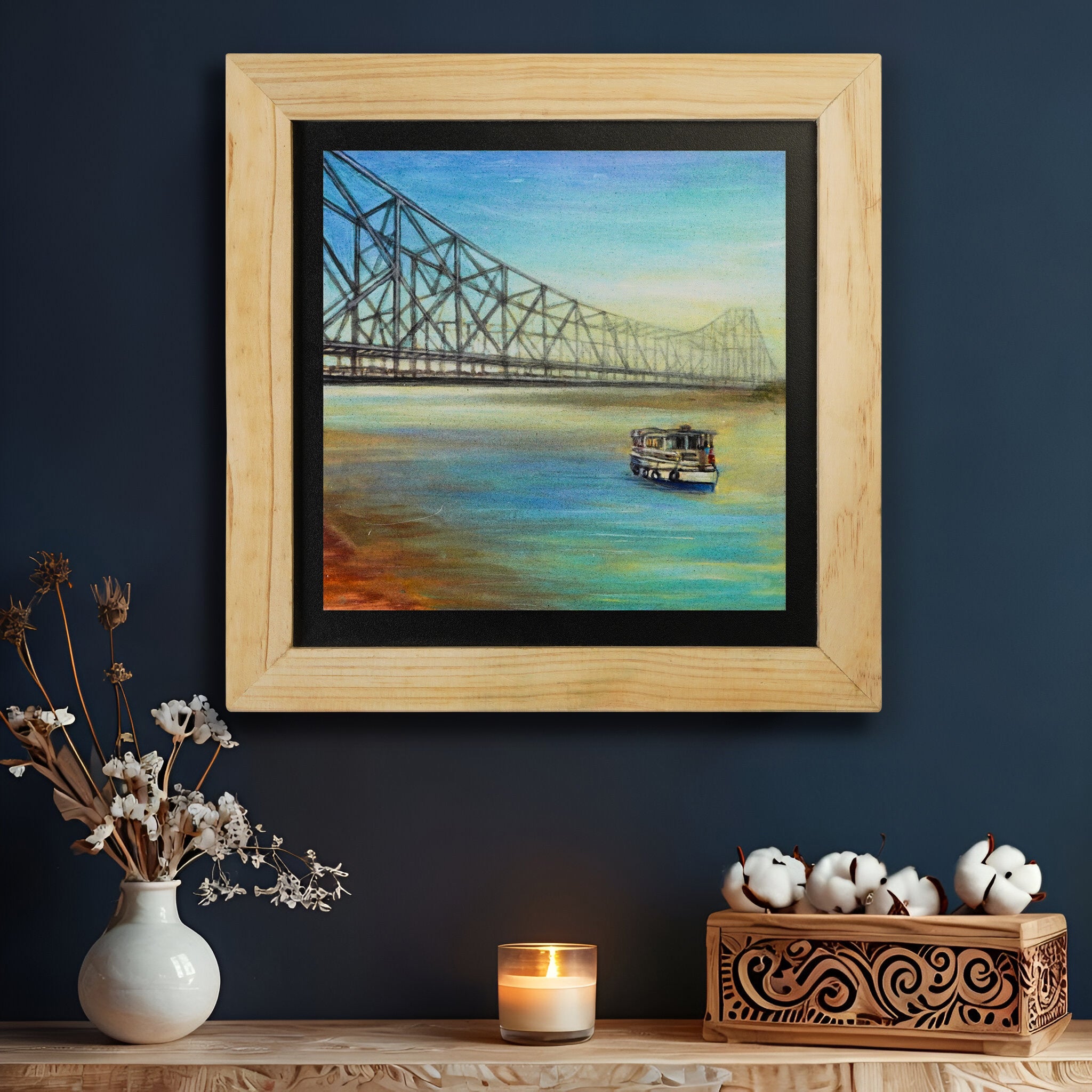 West Bengal Howrah Bridge Wall Paintings from Island Rangoli from Deewar West Bengal collection