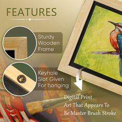 Kingfisher Bird Wall Painting From Deewar Birds Collection Features