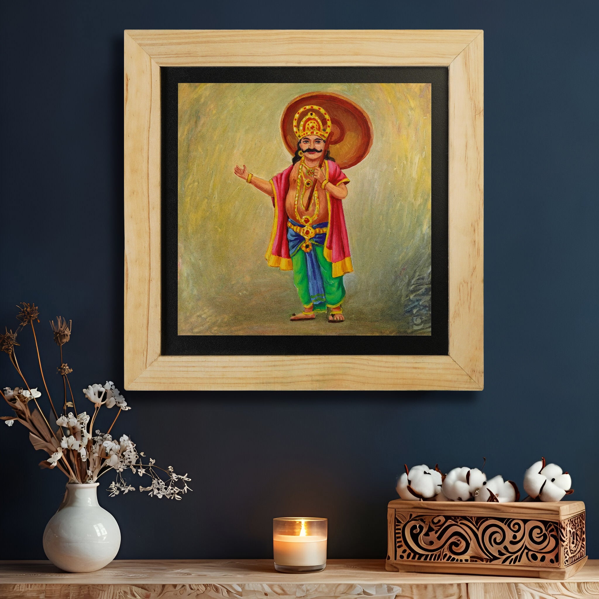 Mahabali Wall Paintings from Island Rangoli from Deewar South India collection