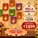 Deep Dwar Set of 12 & Lakshmi Rangoli 22 inch - Mega Combo sale