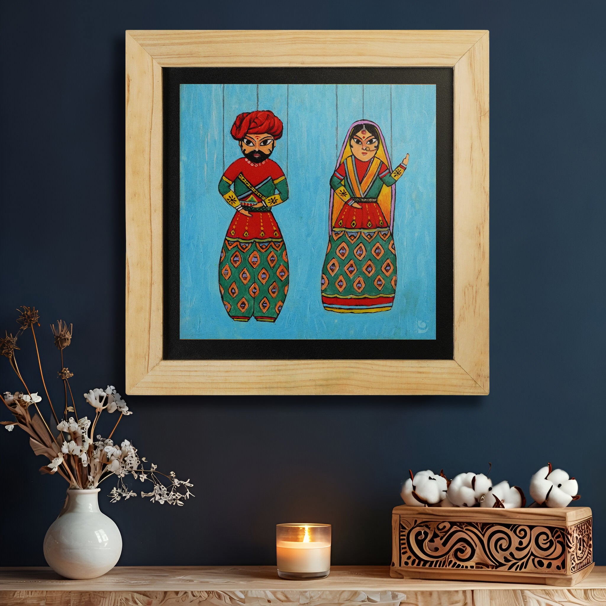 Puppets Dance Rajasthan Wall Paintings from Island Rangoli from Deewar collection