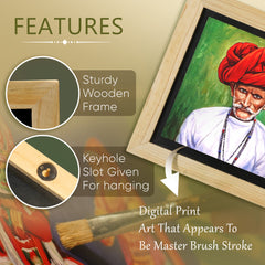 Traditional Rajasthani Turban Wall Painting from Deewar collection of wall paintings ambience features