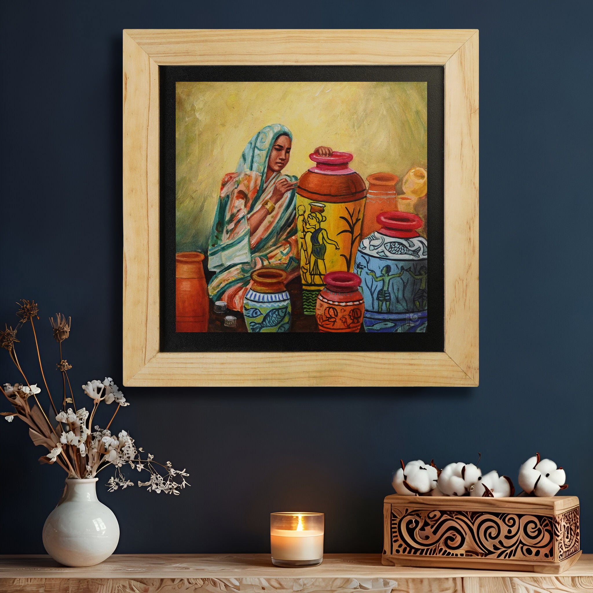 West Bengal Pot Shilpi Wall Paintings from Island Rangoli from Deewar West Bengal collection