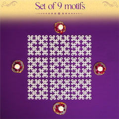 Abhra Kolam motif , Island rangoli design template