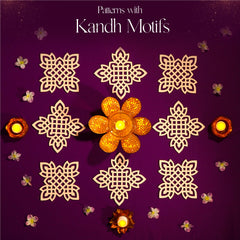 Kandh Kolam Motif Patterns , Island Rangoli Design Template