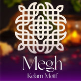 Megh kolam motif, island rangoli design template