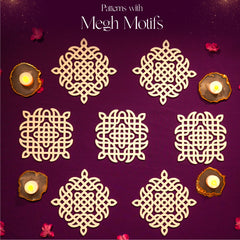 megh kolam motif patterns of, island rangoli design template