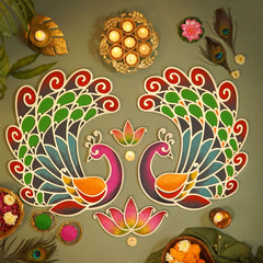 Kanak - Mayur Rangoli Template