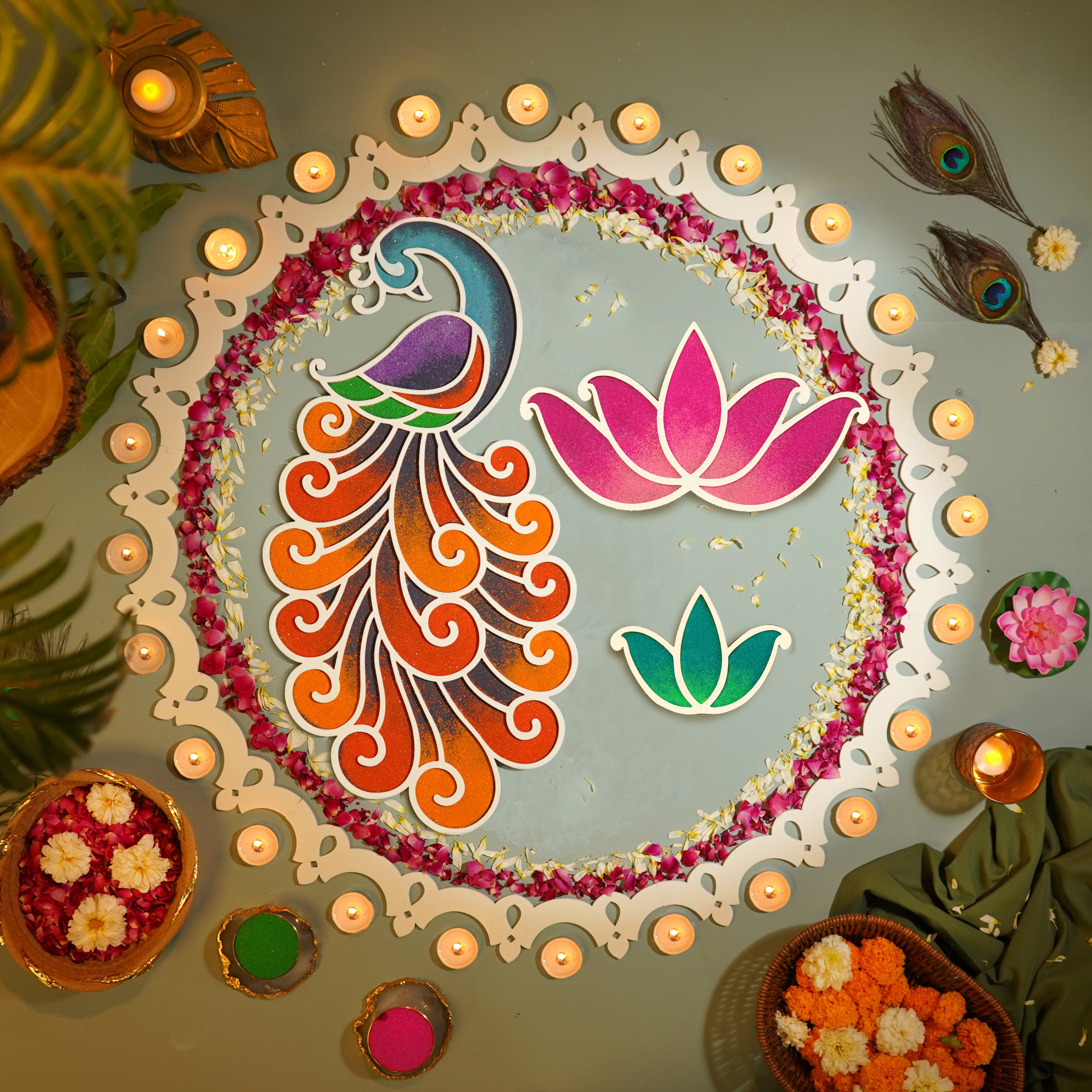 Amber - Mayur Rangoli Template – islandrangoli