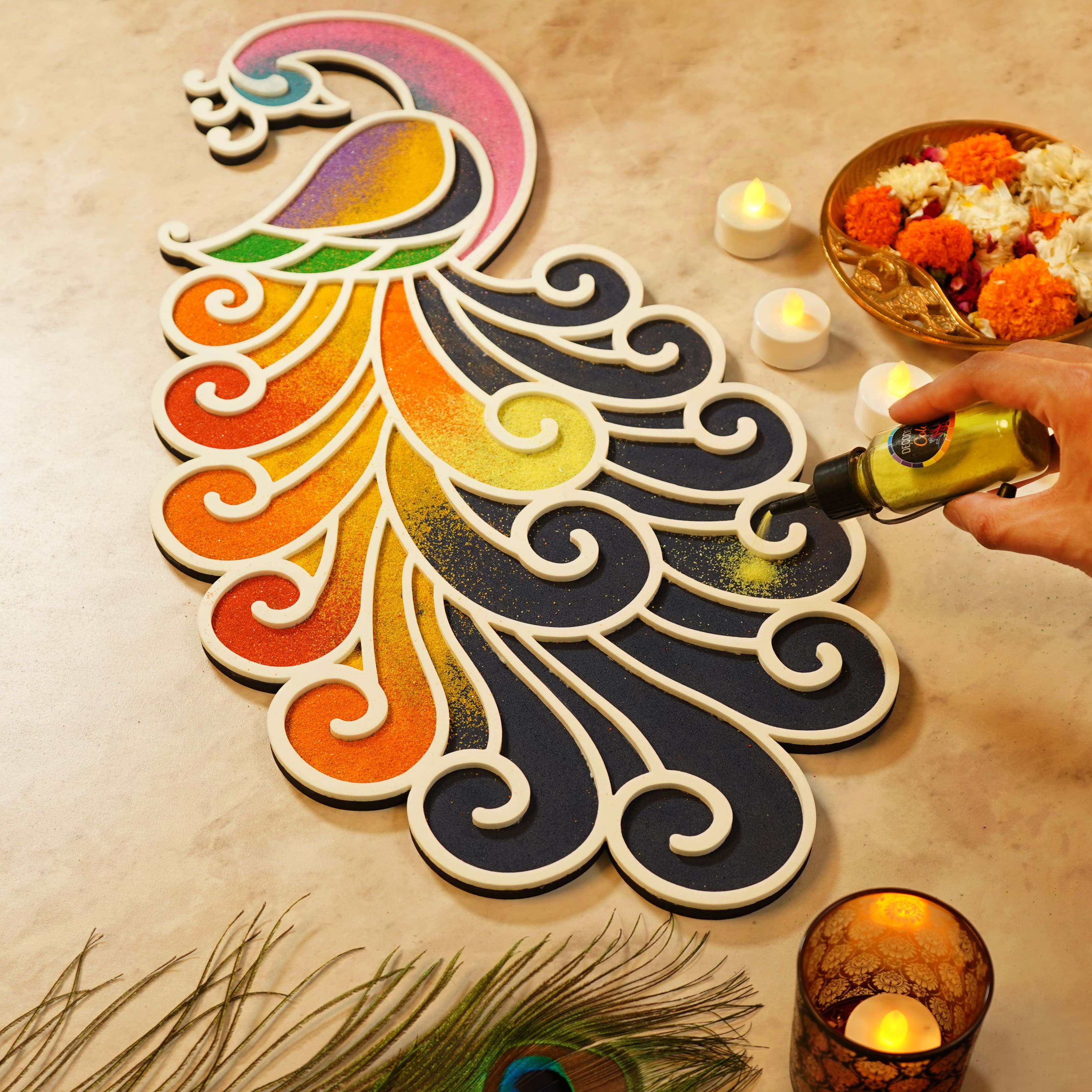 Amber - Mayur Rangoli Template – islandrangoli