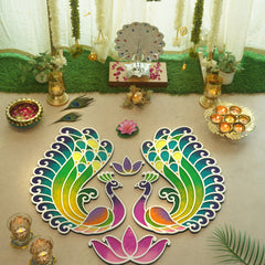 Swarn - Mayur Rangoli Template