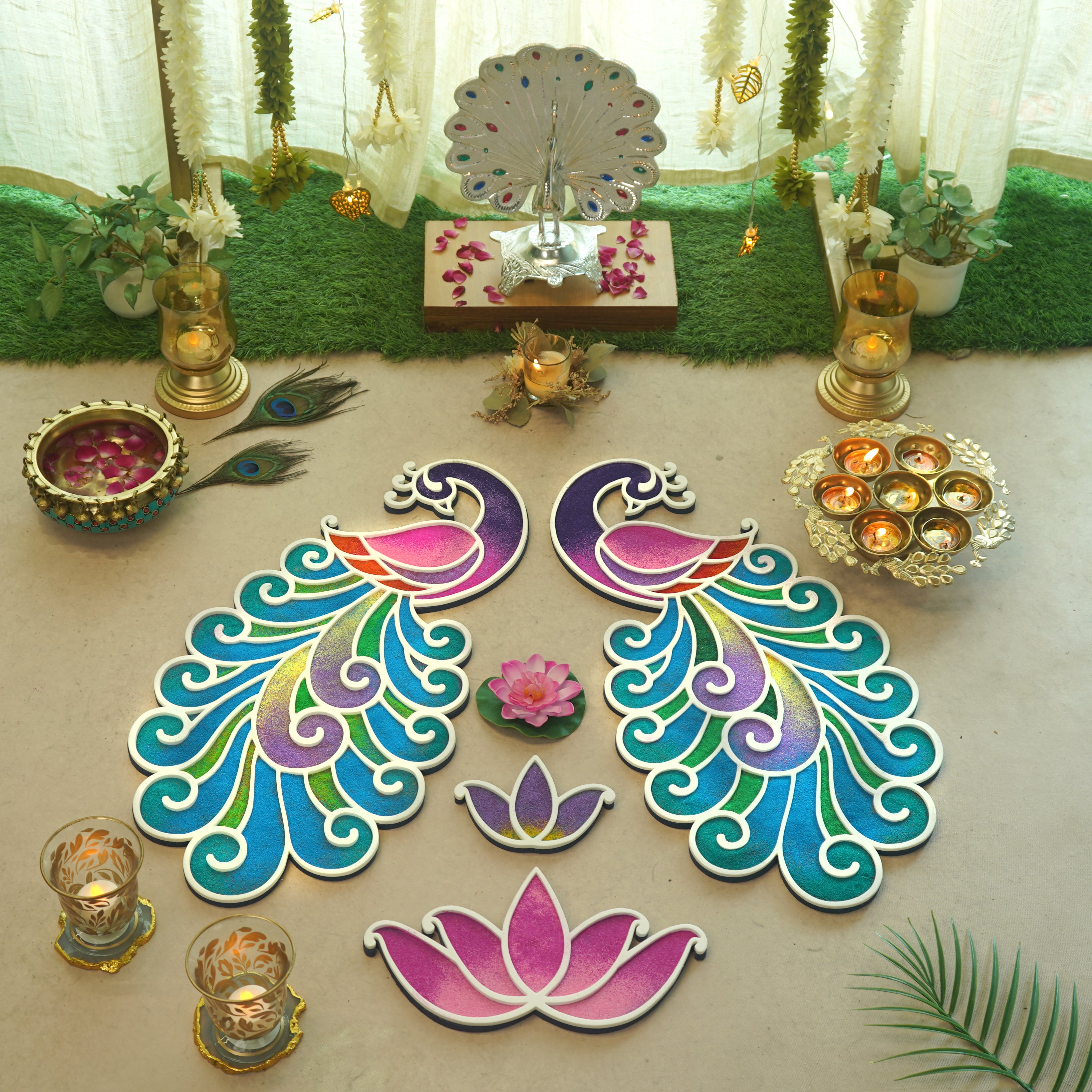 Amber - Mayur Rangoli Template – islandrangoli