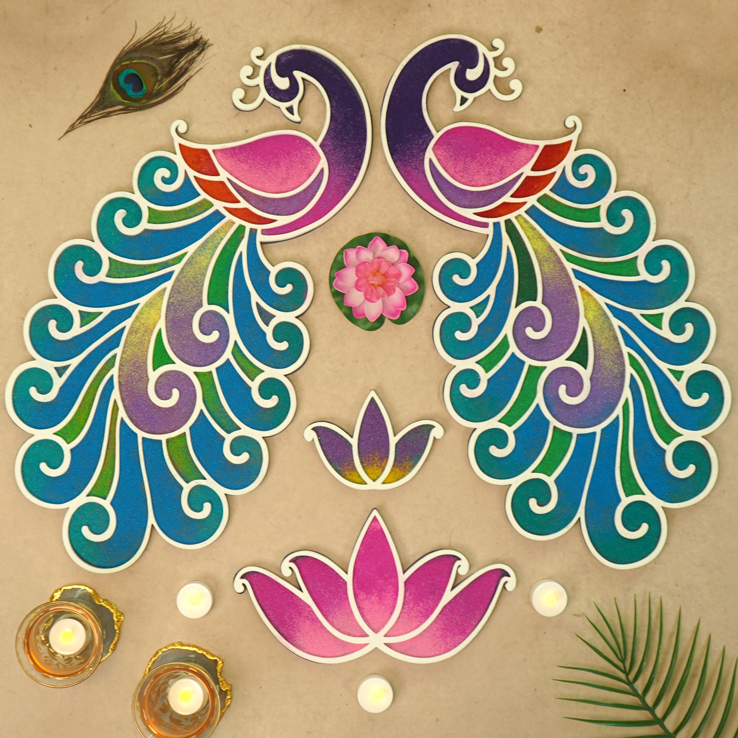 Amber - Mayur Rangoli Template – islandrangoli