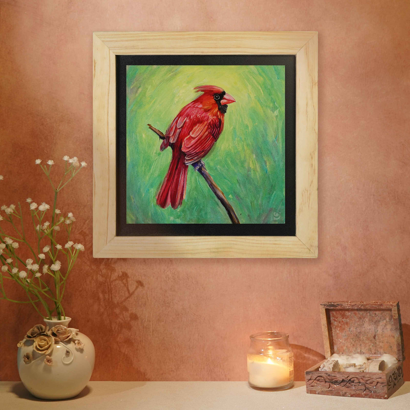 Cardinal  Bird - Wall Painting