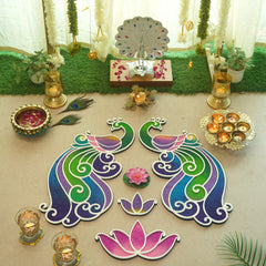 Kundan - Mayur Rangoli Template