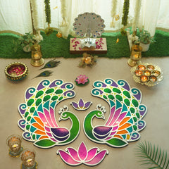 Kanak - Mayur Rangoli Template