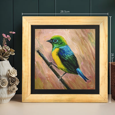 Blue Naped Bird Painting Dimensions 