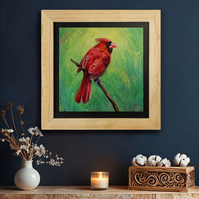 Cardinal bird wall painting from deewar birds collection