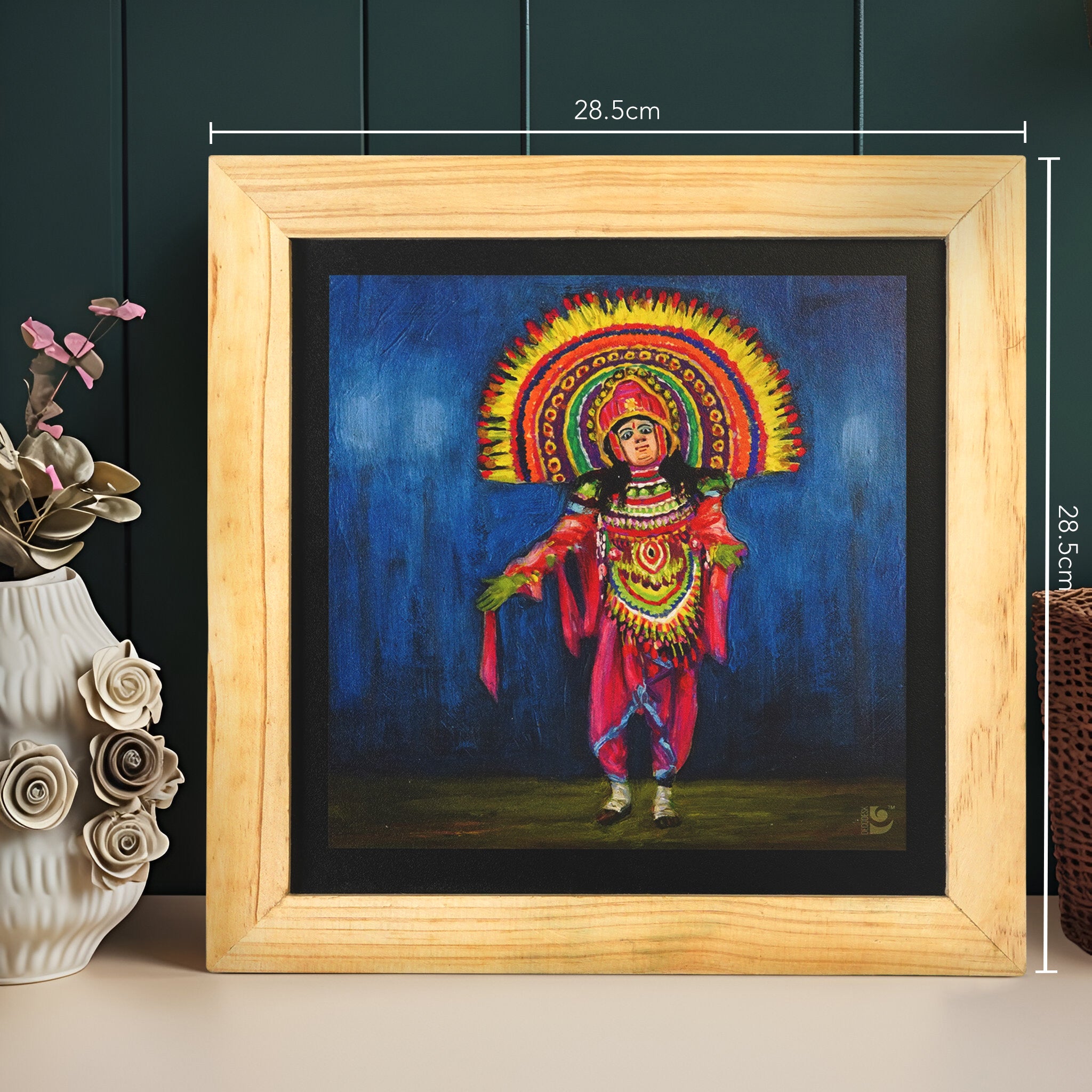West Bengal Chhau Dance Wall Paintings from Island Rangoli from Deewar West Bengal collection  Dimensions