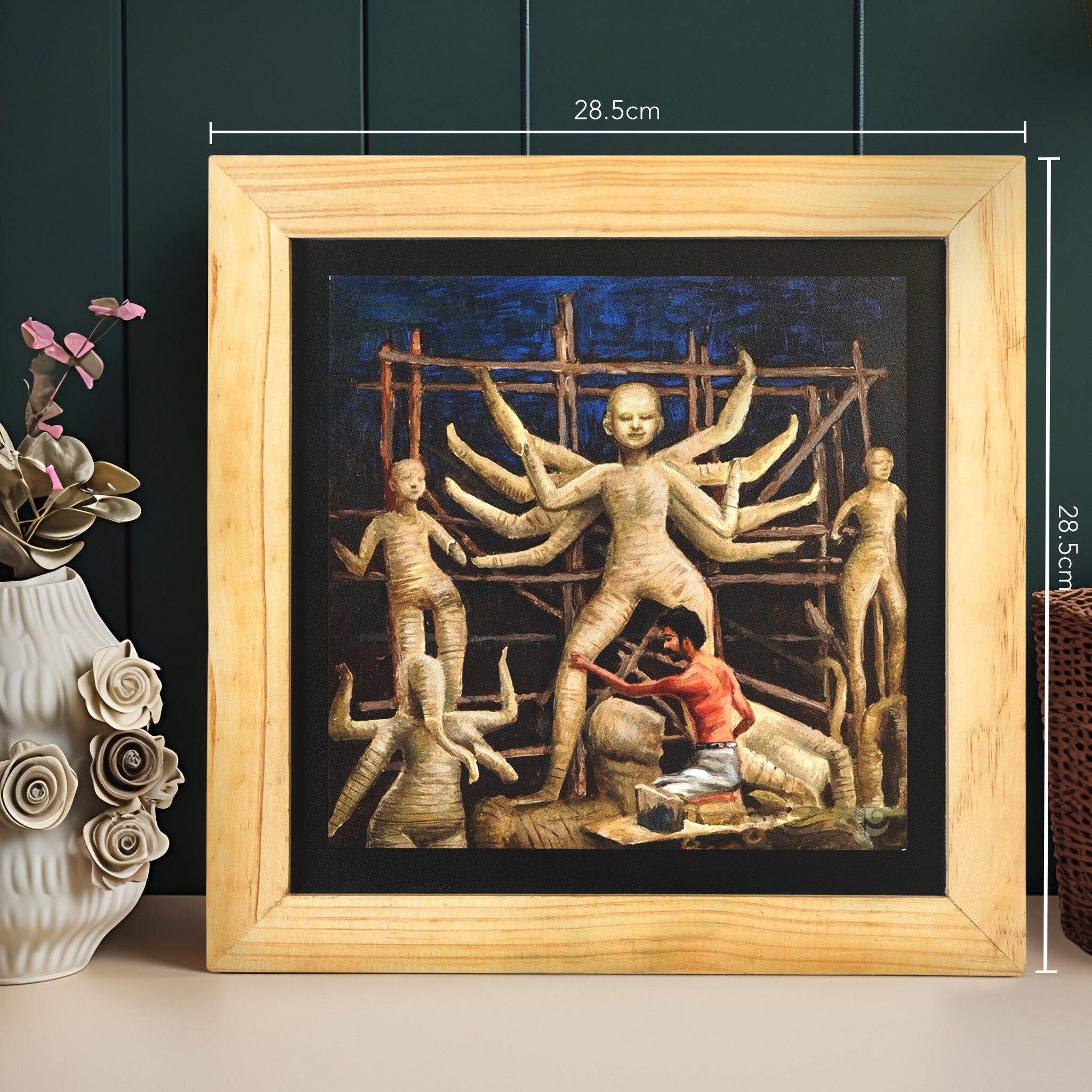 Durga  Wall Paintings from Island Rangoli from Deewar  West Bengal collection Dimensions