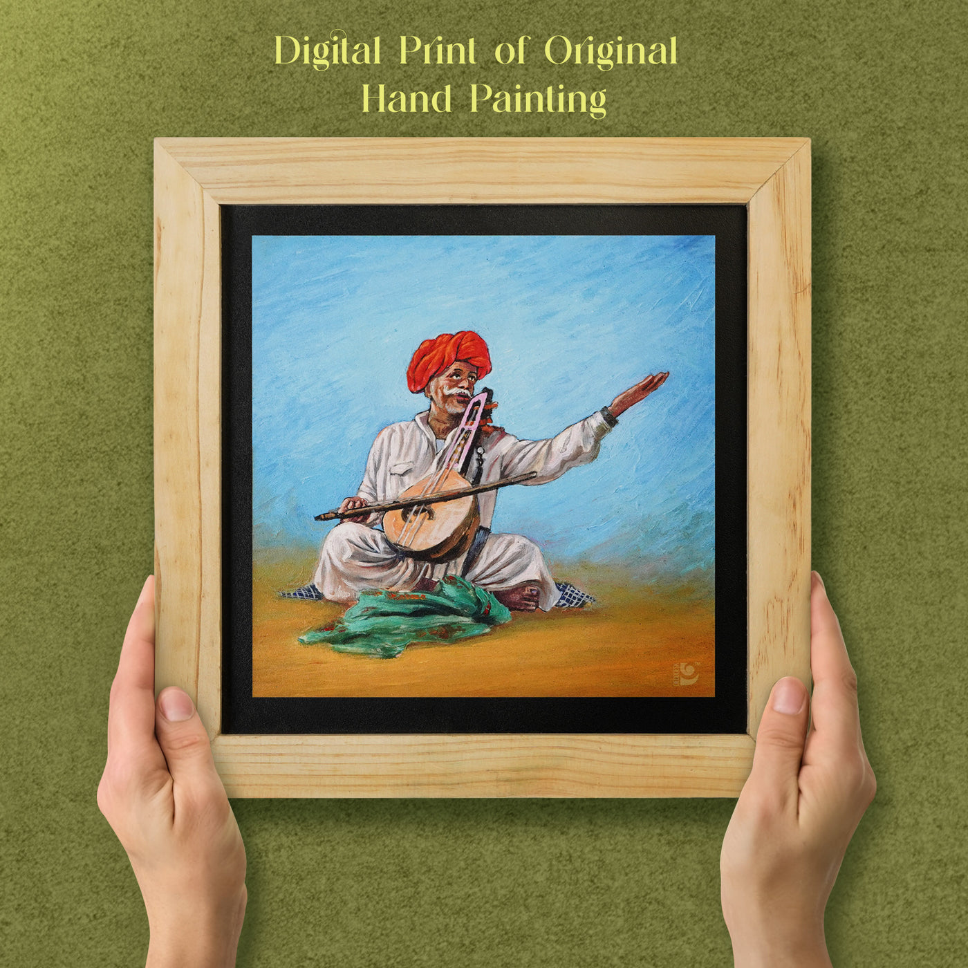 Folk Singer Rajasthan Wall Paintings from Island Rangoli from Deewar collection 