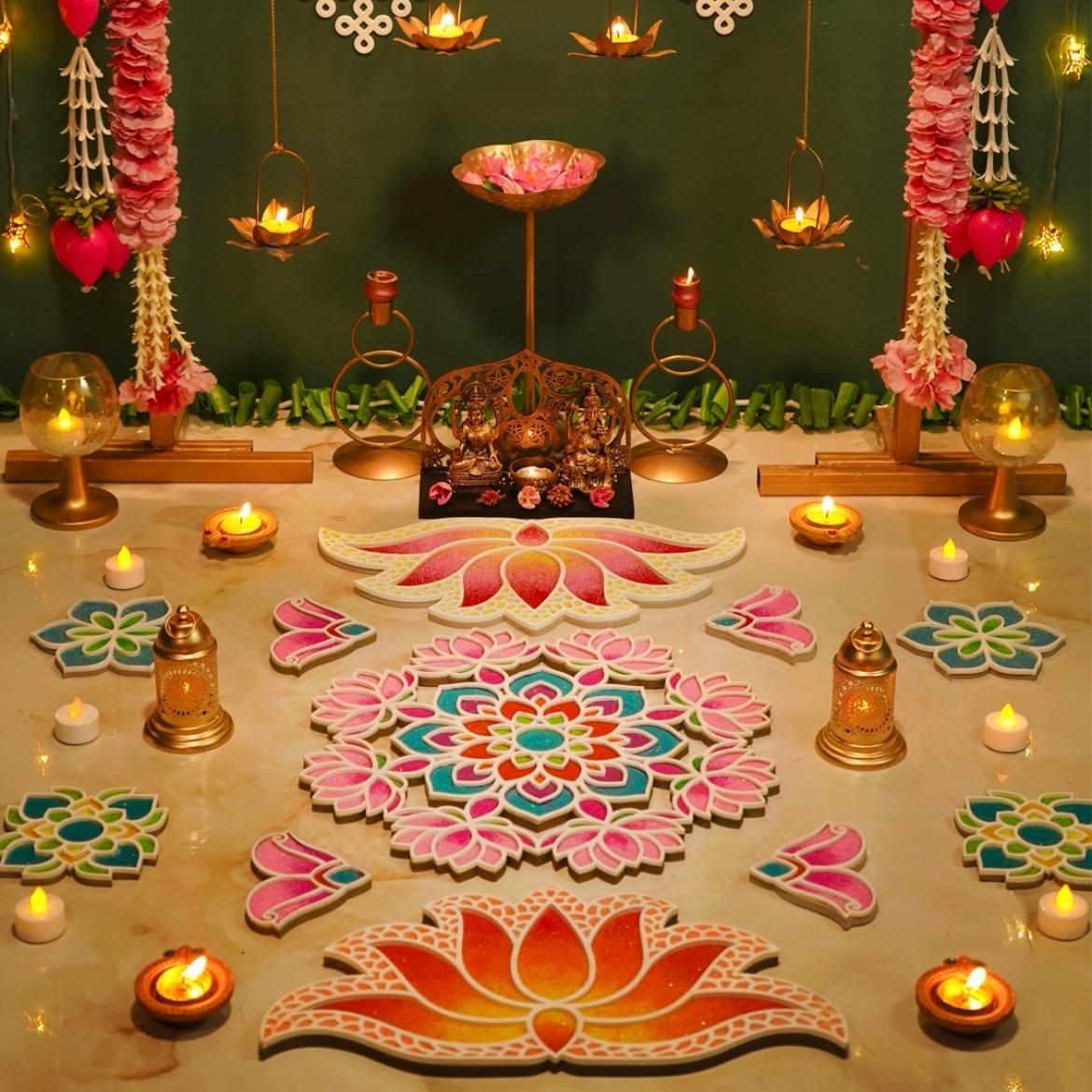 Island Rangoli Template for home Decor. Rangoli New Designs 