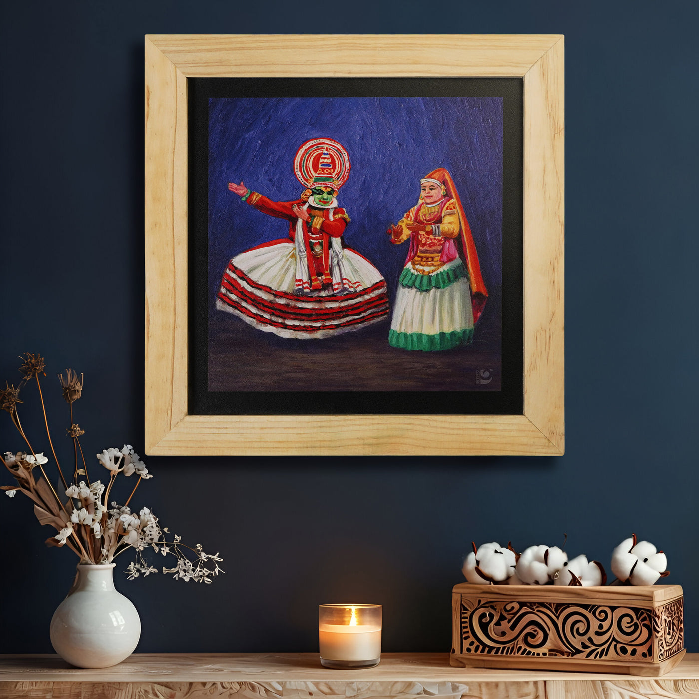 Kerala's Kathakali Dance Wall Paintings from Island Rangoli from Deewar West Bengal collection 