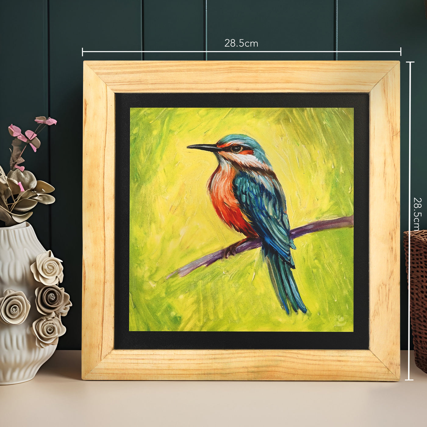 Kingfisher Bird Wall Painting From Deewar Birds Collection Dimensions.