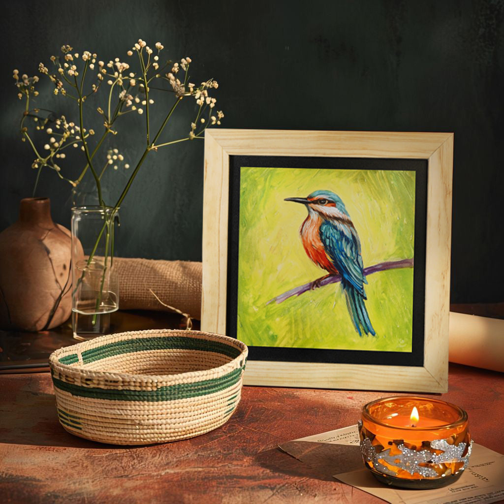 Kingfisher Bird Wall Painting From Deewar Birds Collection Ambience