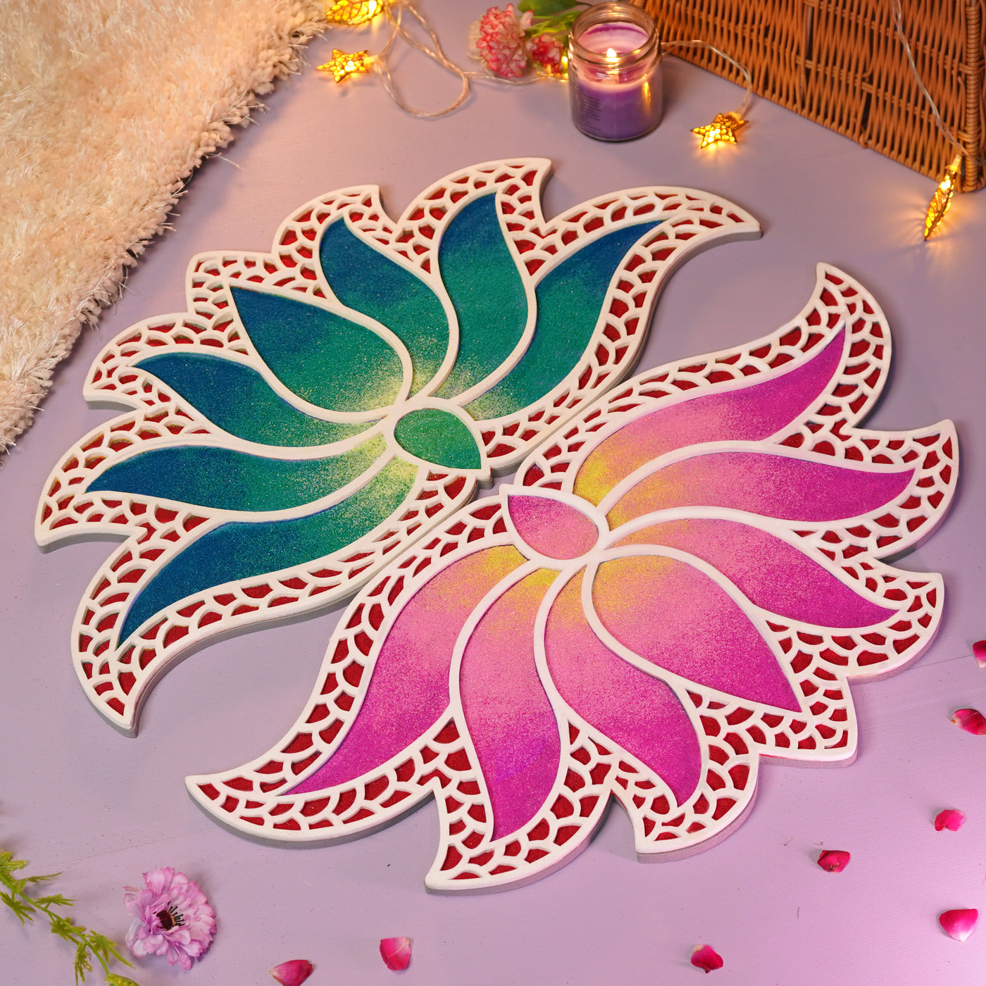 Lakshmi Rangoli from Island Rangoli . New design of rangoli template "24 Pink Ambience 