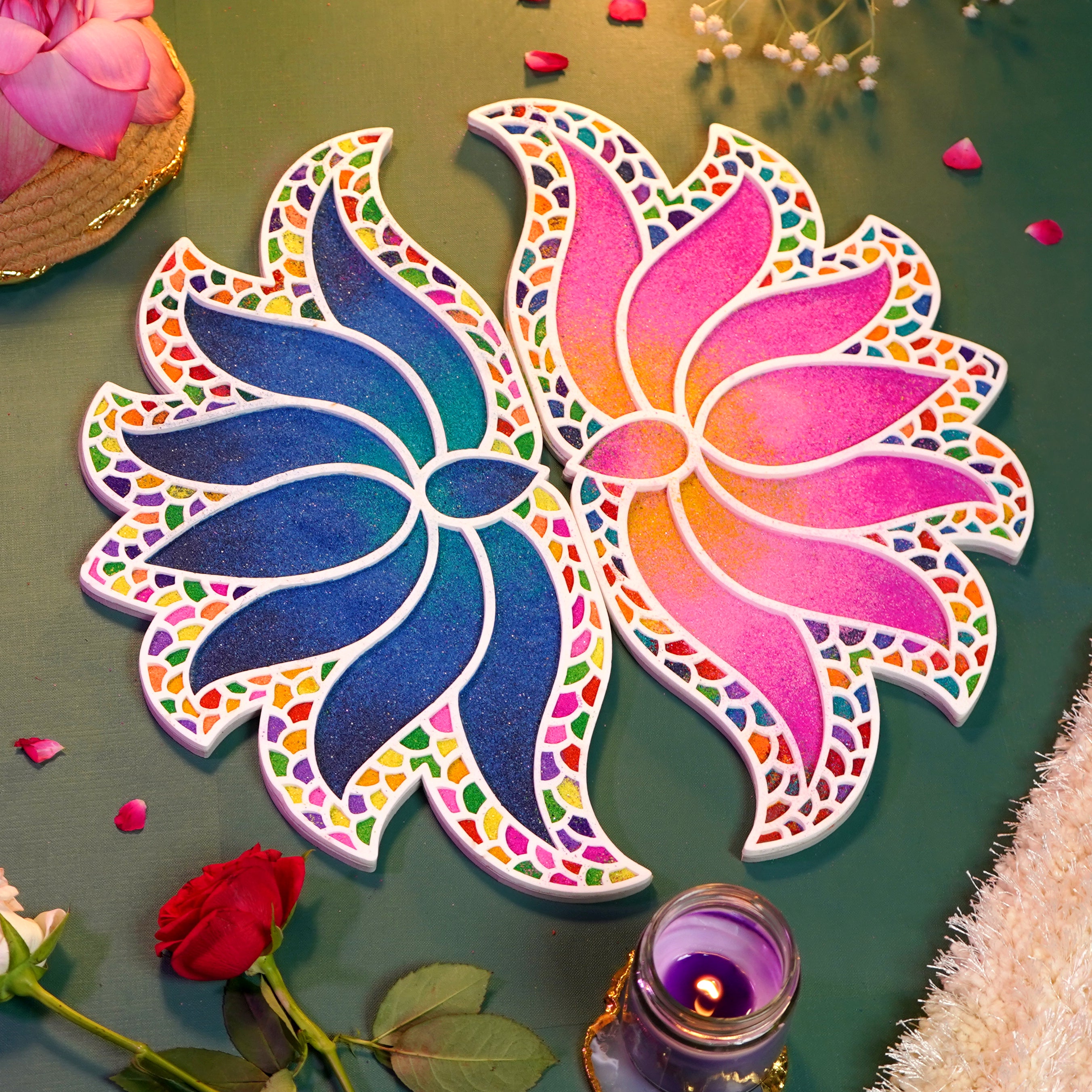 Lakshmi Rangoli Design -  Island Rangoli Template