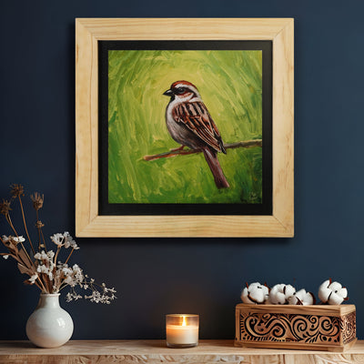 Sparrow bird wall painting from deewar collection of wall paintings