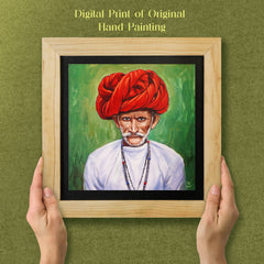 Traditional Rajasthani Turban  Wall Painting from Deewar collection of wall paintings ambience 3