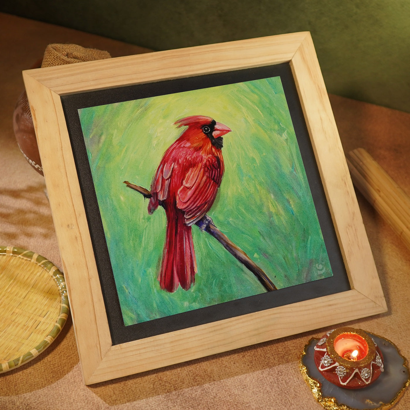 Cardinal  Bird - Wall Painting