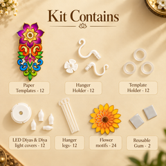 Deep Shree Set of 12  – Island Rangoli Wall Decor