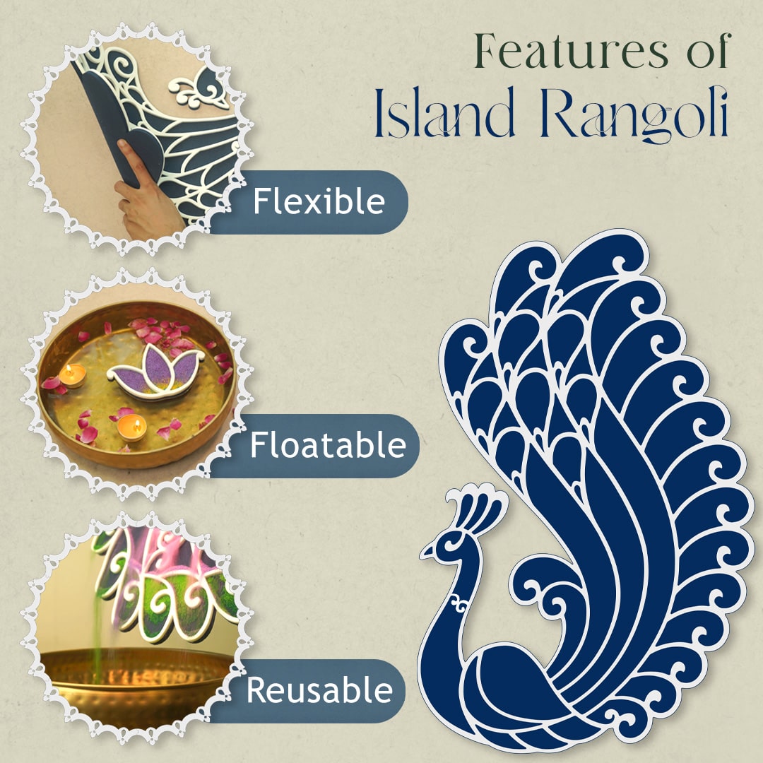 Swarn - Mayur Rangoli Template – islandrangoli