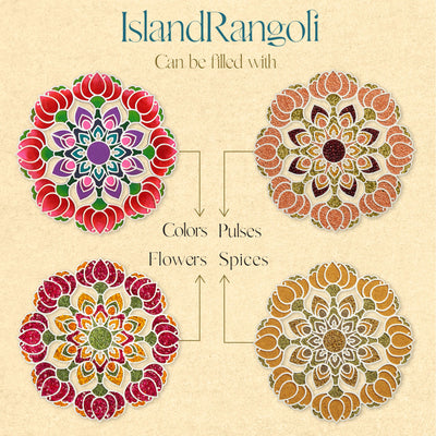 Island Rangoli Filling variations