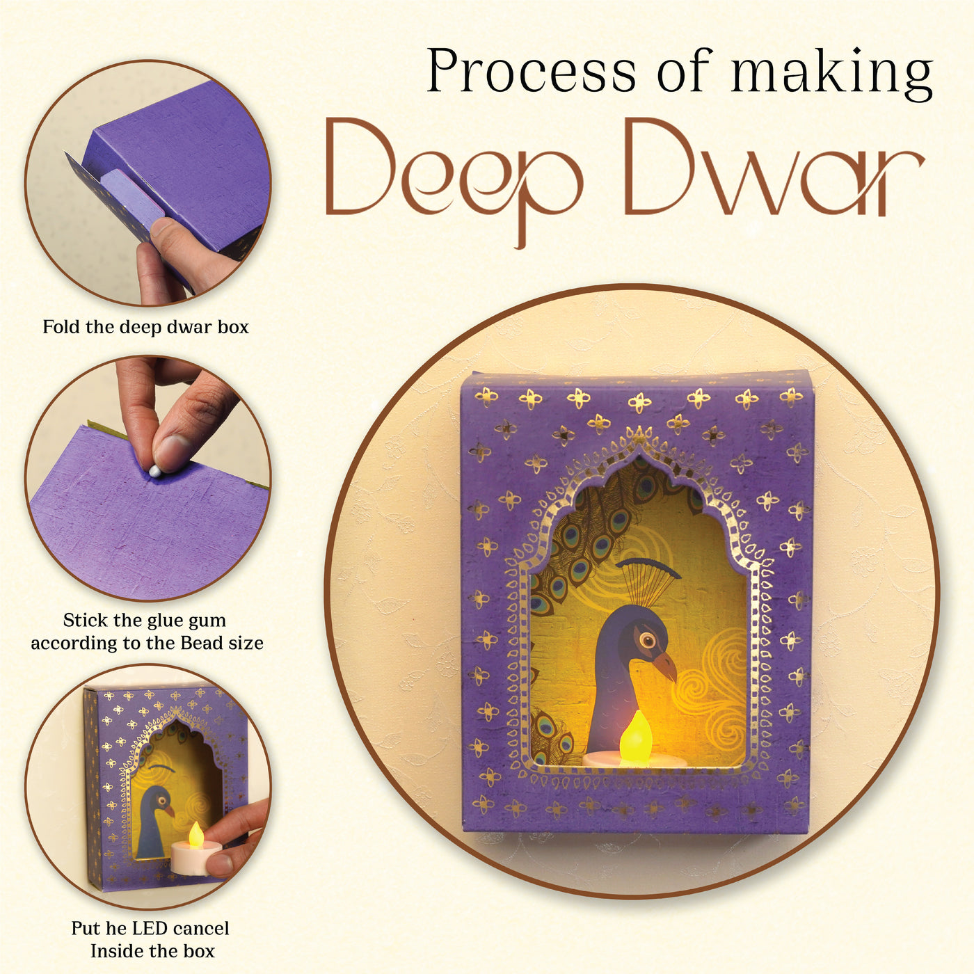 process of making Deep Dwar - Jharokha box Art for wall decor