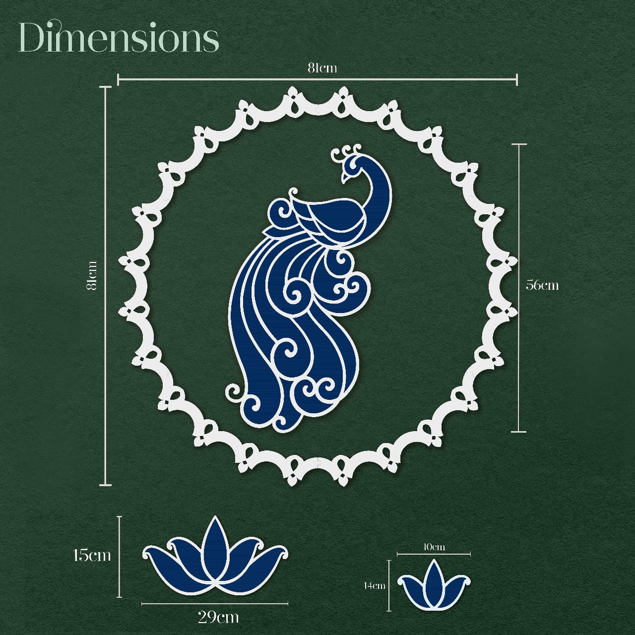 Kundan - Mayur Rangoli Template – islandrangoli