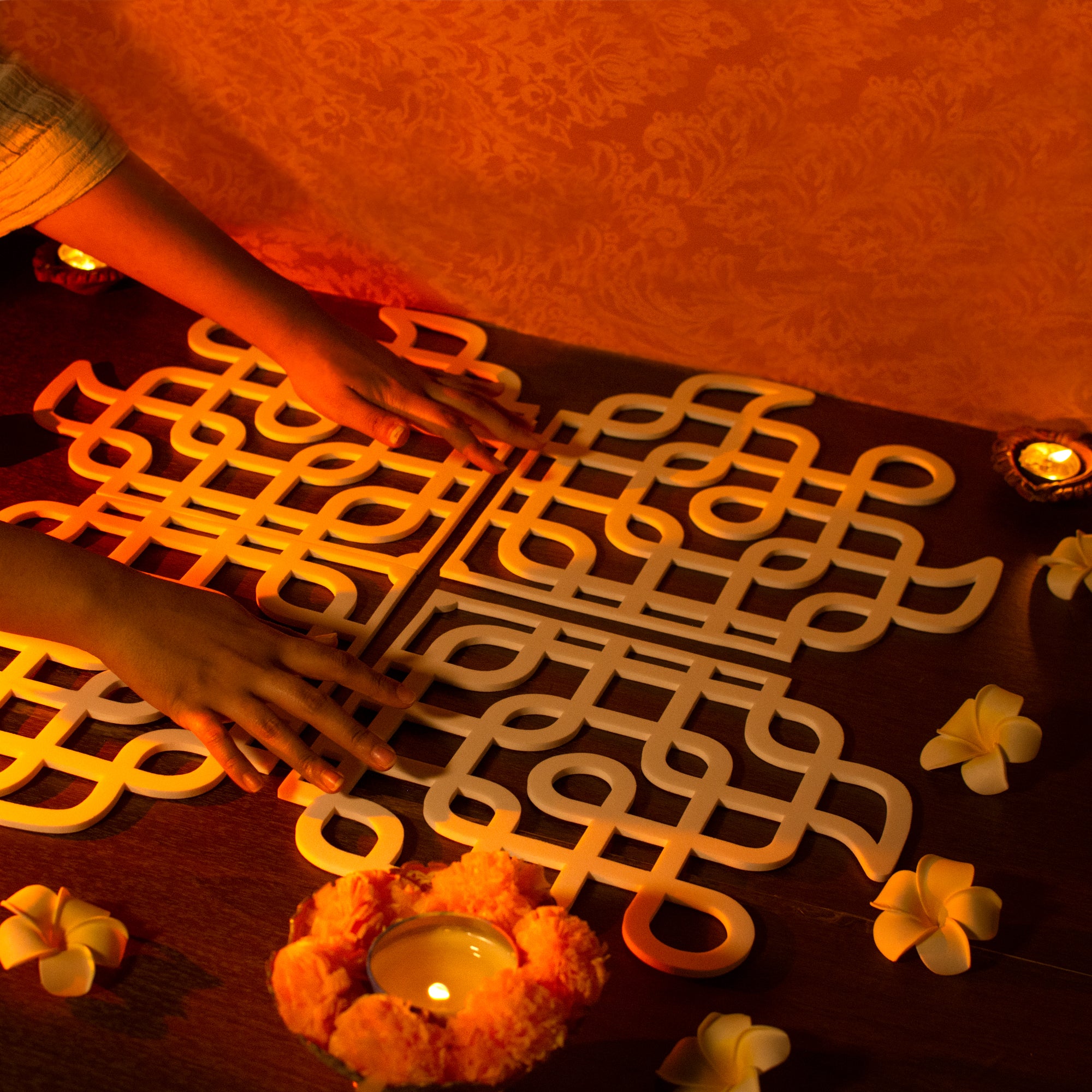 Kolam Rangoli ambience , Island Rangoli Design Template