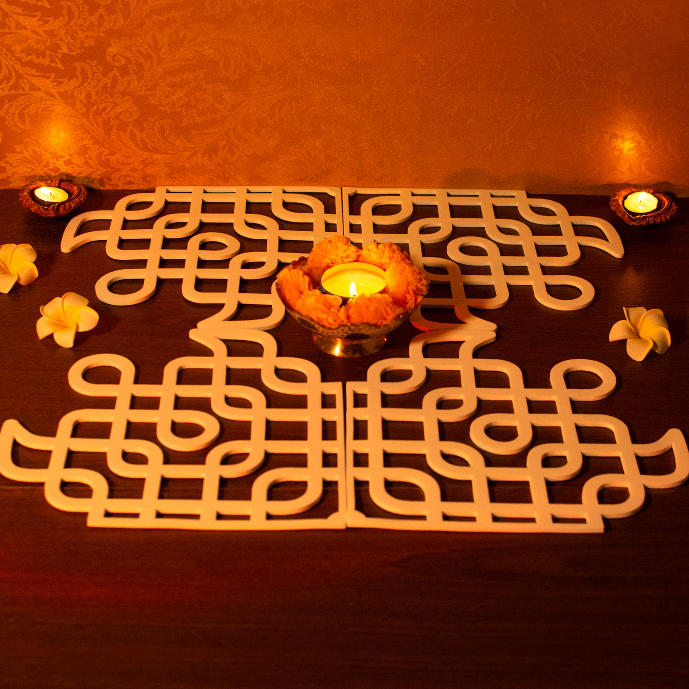 Kolam Rangoli ambience , Island Rangoli Design Template