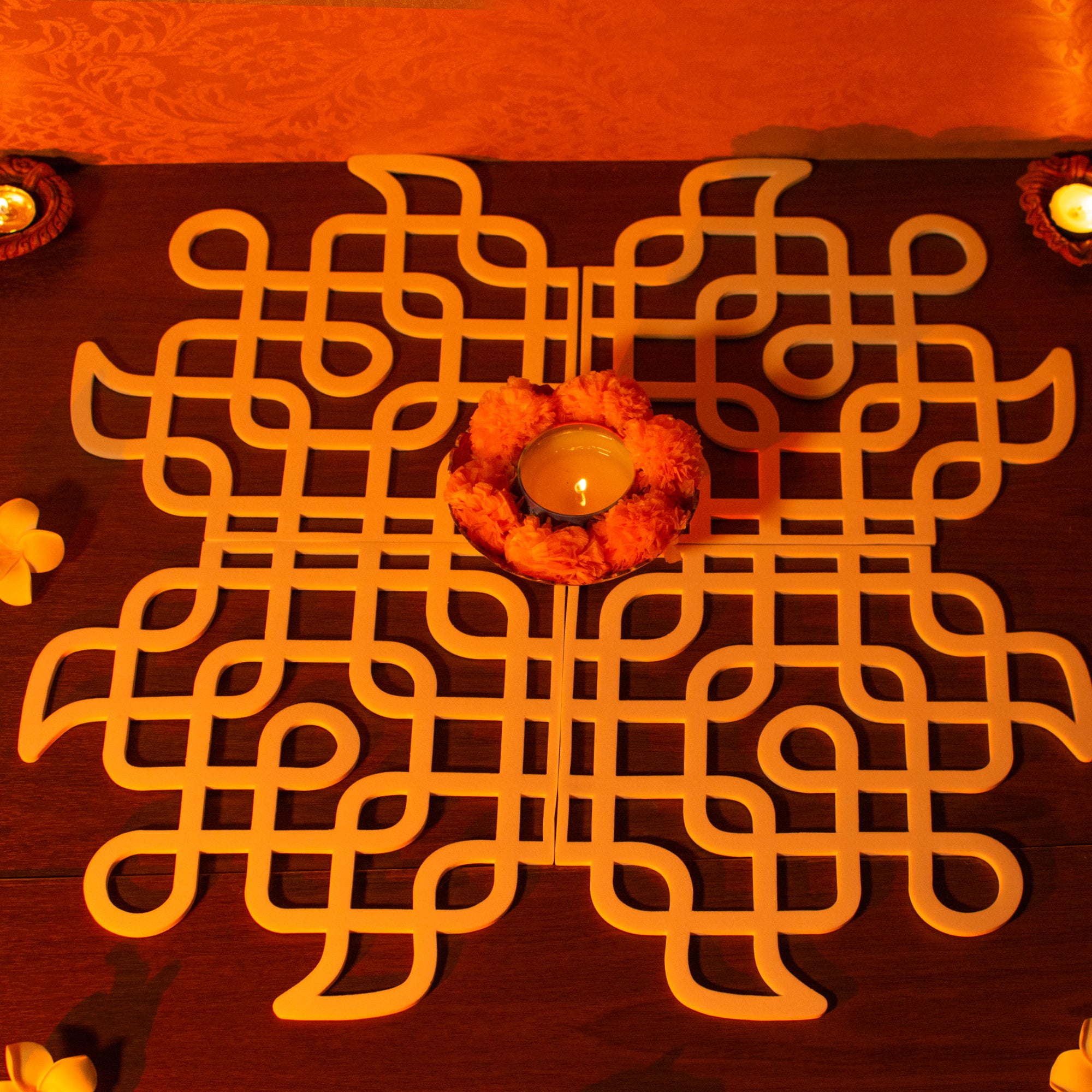 Kolam Rangoli , Island Rangoli Design Template