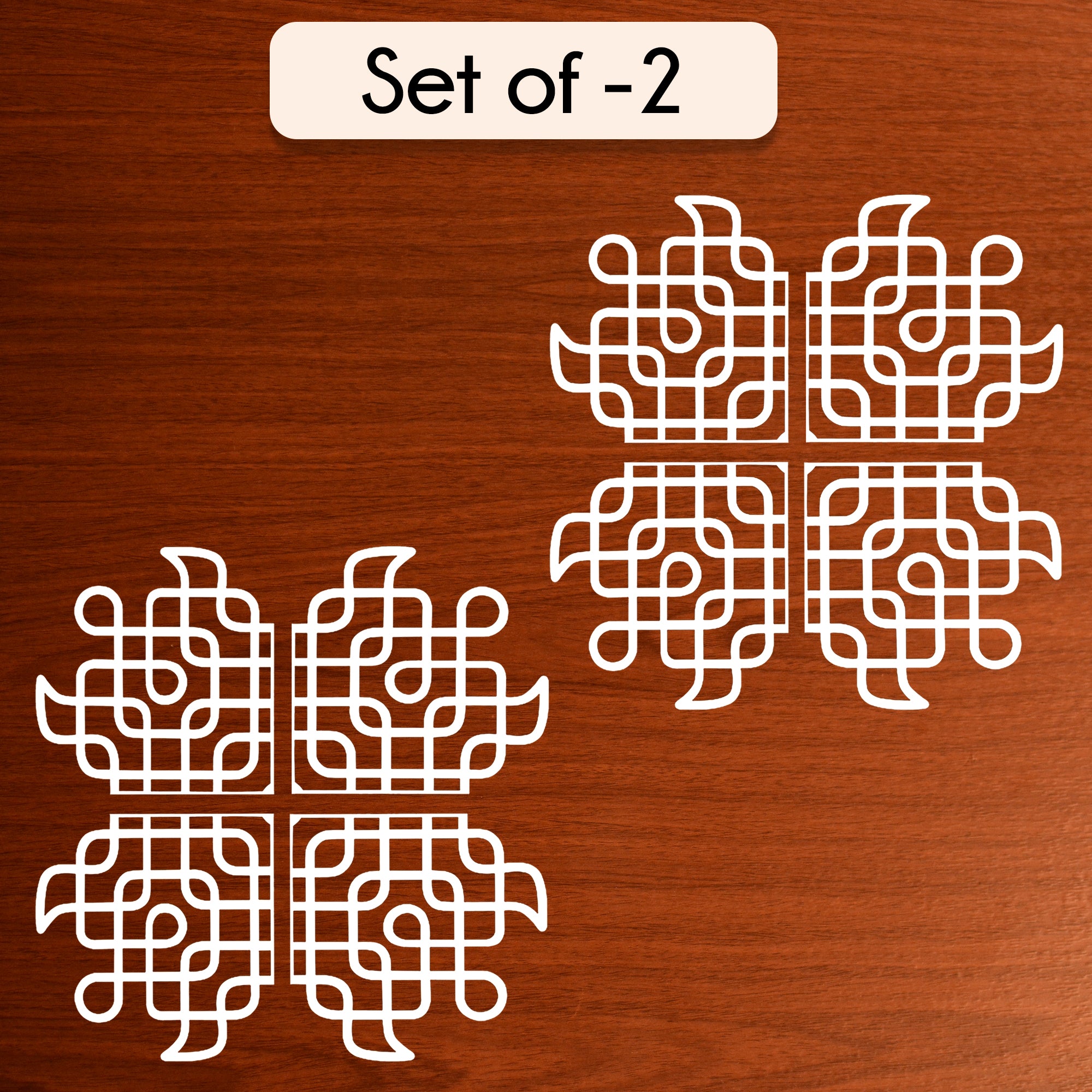Kolam Rangoli set of 2 , Island Rangoli Design Template