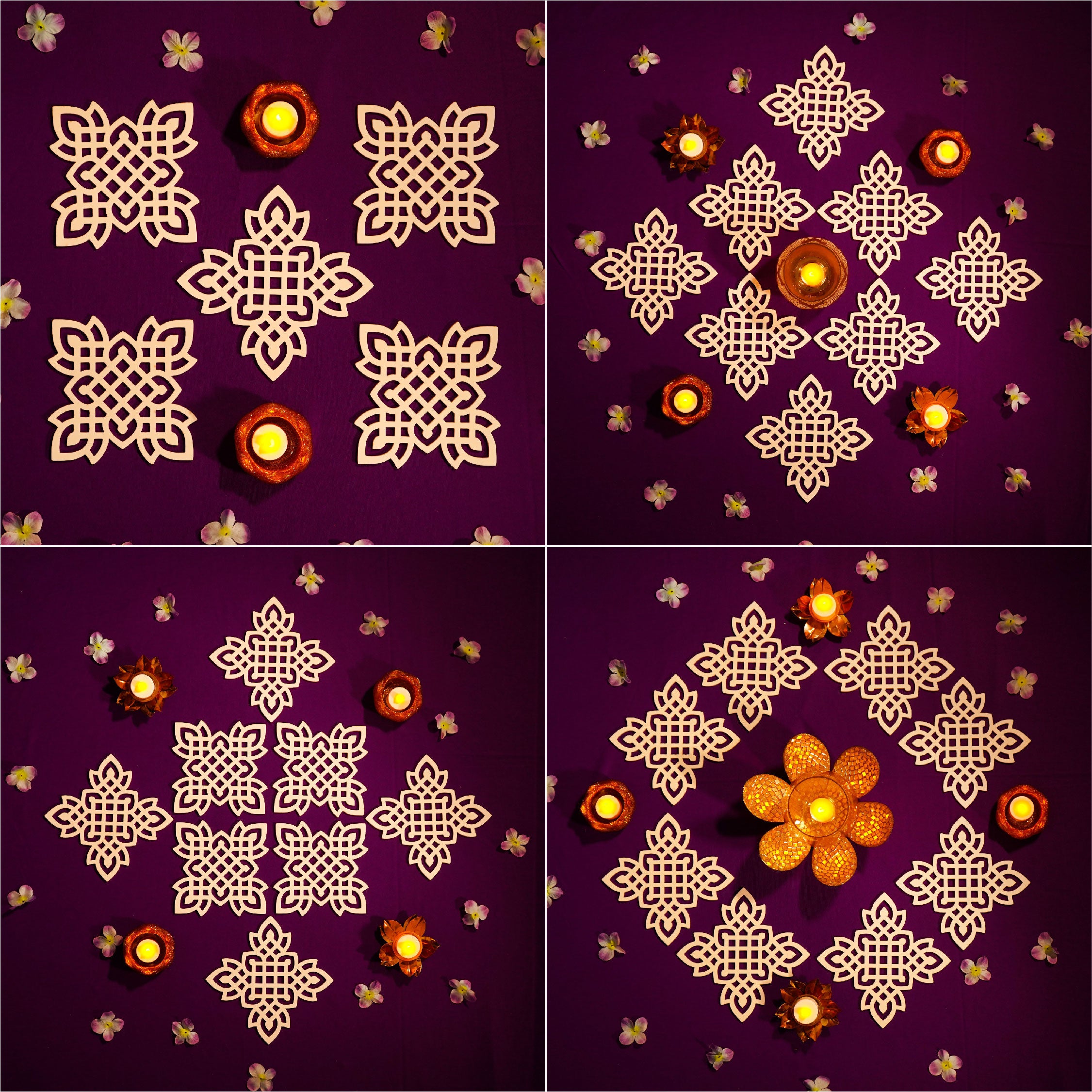 Kandh Kolam Motif Ambience , Island Rangoli Design Template