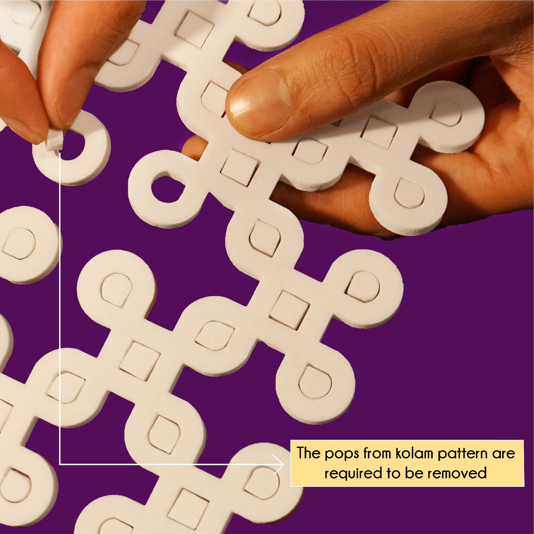 abhra kolam DIY , Island Rangoli design template 